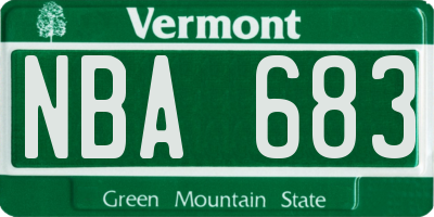 VT license plate NBA683