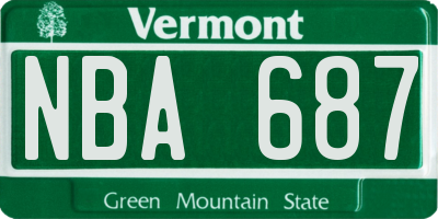 VT license plate NBA687