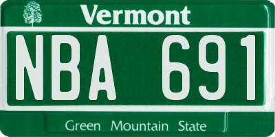 VT license plate NBA691