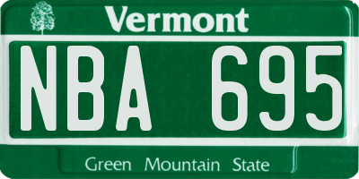 VT license plate NBA695