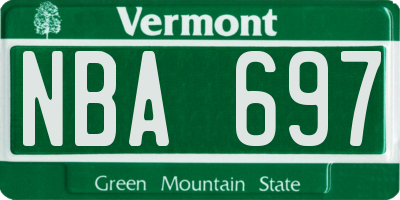 VT license plate NBA697