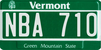 VT license plate NBA710