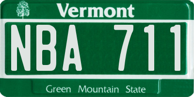 VT license plate NBA711