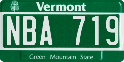VT license plate NBA719