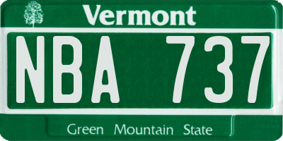VT license plate NBA737