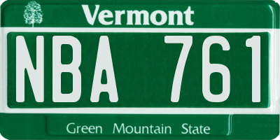 VT license plate NBA761