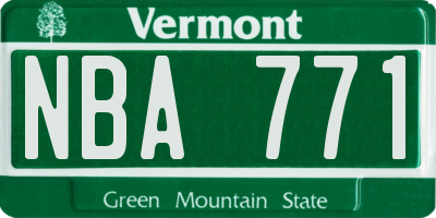 VT license plate NBA771