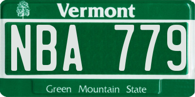 VT license plate NBA779
