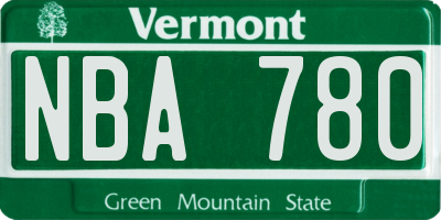 VT license plate NBA780