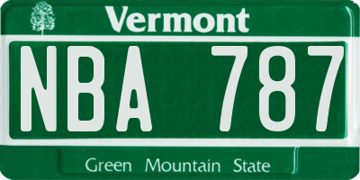 VT license plate NBA787