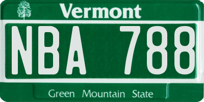 VT license plate NBA788
