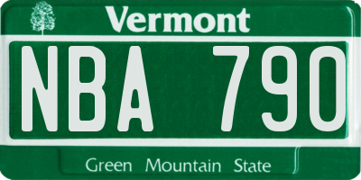 VT license plate NBA790