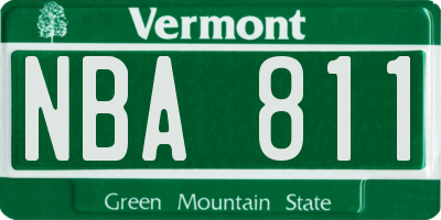 VT license plate NBA811