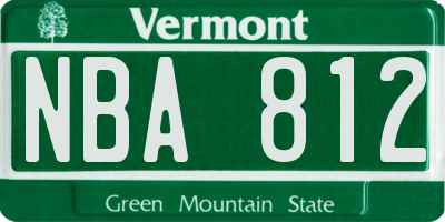 VT license plate NBA812