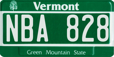 VT license plate NBA828