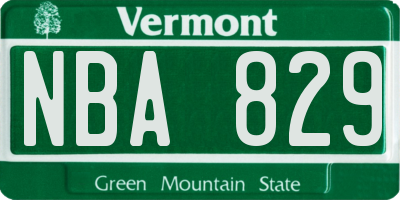VT license plate NBA829