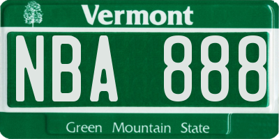 VT license plate NBA888