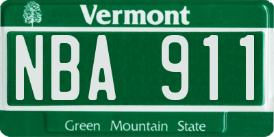 VT license plate NBA911