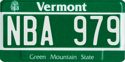 VT license plate NBA979