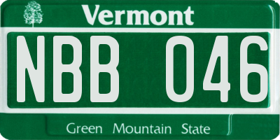VT license plate NBB046