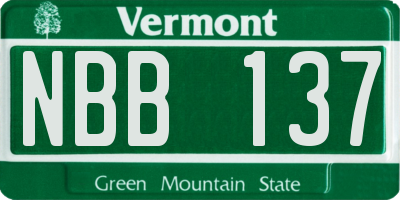 VT license plate NBB137