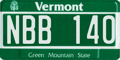 VT license plate NBB140