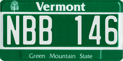 VT license plate NBB146