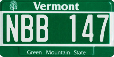 VT license plate NBB147