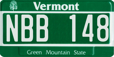VT license plate NBB148