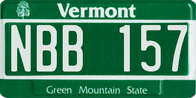 VT license plate NBB157