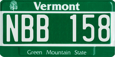VT license plate NBB158