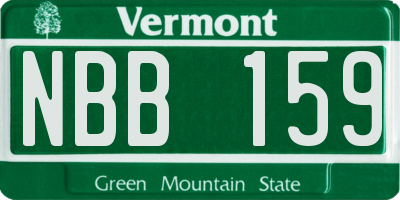 VT license plate NBB159