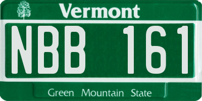 VT license plate NBB161