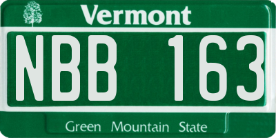 VT license plate NBB163
