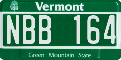 VT license plate NBB164