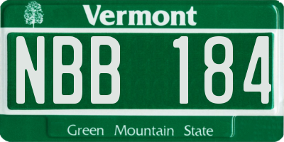 VT license plate NBB184