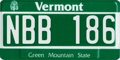 VT license plate NBB186