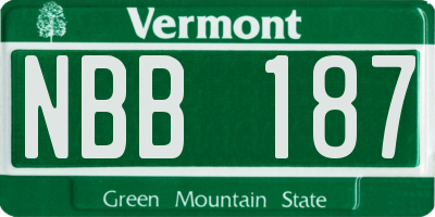 VT license plate NBB187