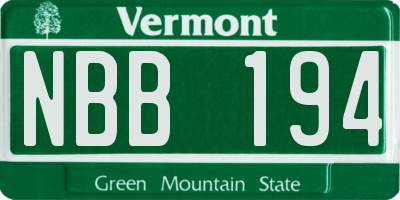 VT license plate NBB194