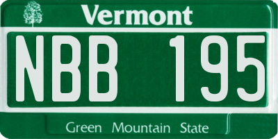 VT license plate NBB195