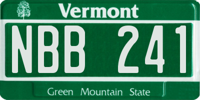 VT license plate NBB241