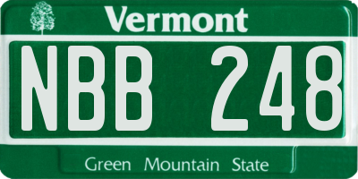 VT license plate NBB248
