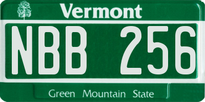 VT license plate NBB256