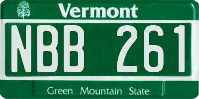 VT license plate NBB261