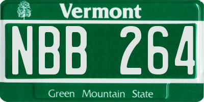 VT license plate NBB264