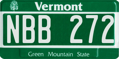 VT license plate NBB272
