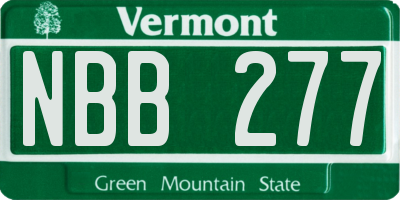 VT license plate NBB277