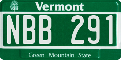 VT license plate NBB291