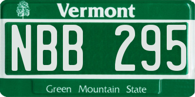 VT license plate NBB295