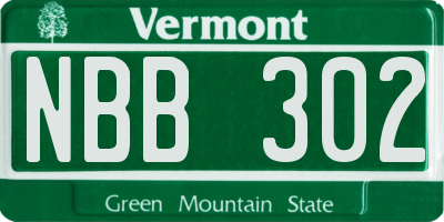 VT license plate NBB302